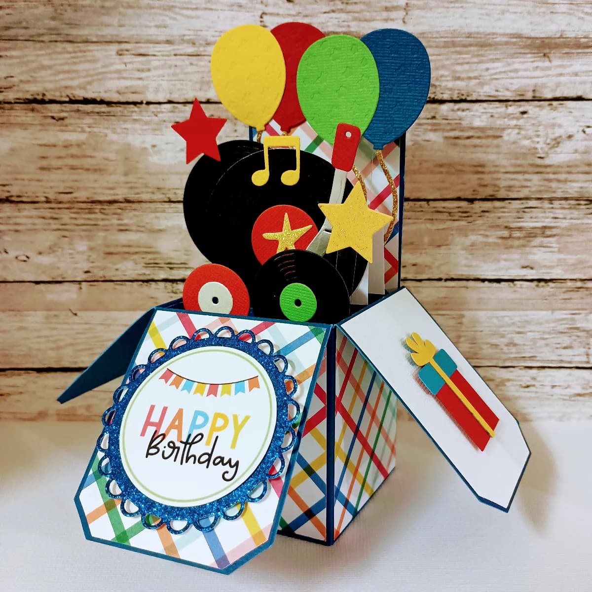 Birthday Handmade 3D Pop Up Card: Record Music Lover thumbnail 4