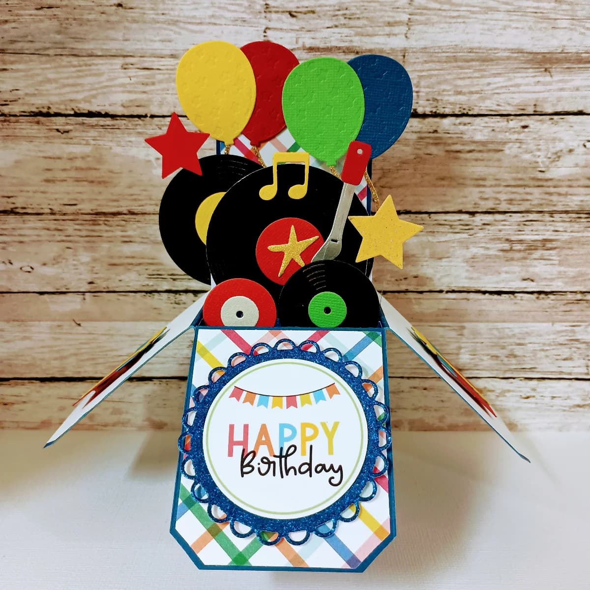 Birthday Handmade 3D Pop Up Card: Record Music Lover thumbnail 2