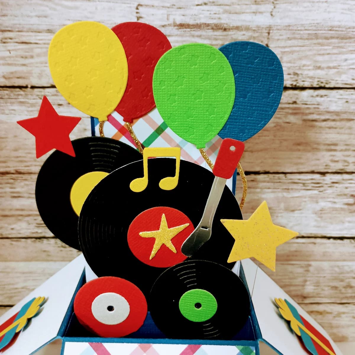 Birthday Handmade 3D Pop Up Card: Record Music Lover thumbnail 3